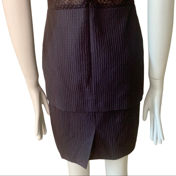 O’2ND Peplum Embroidered Sheer Sleeveless Blue Dress Size 8 - Picture 11 of 15